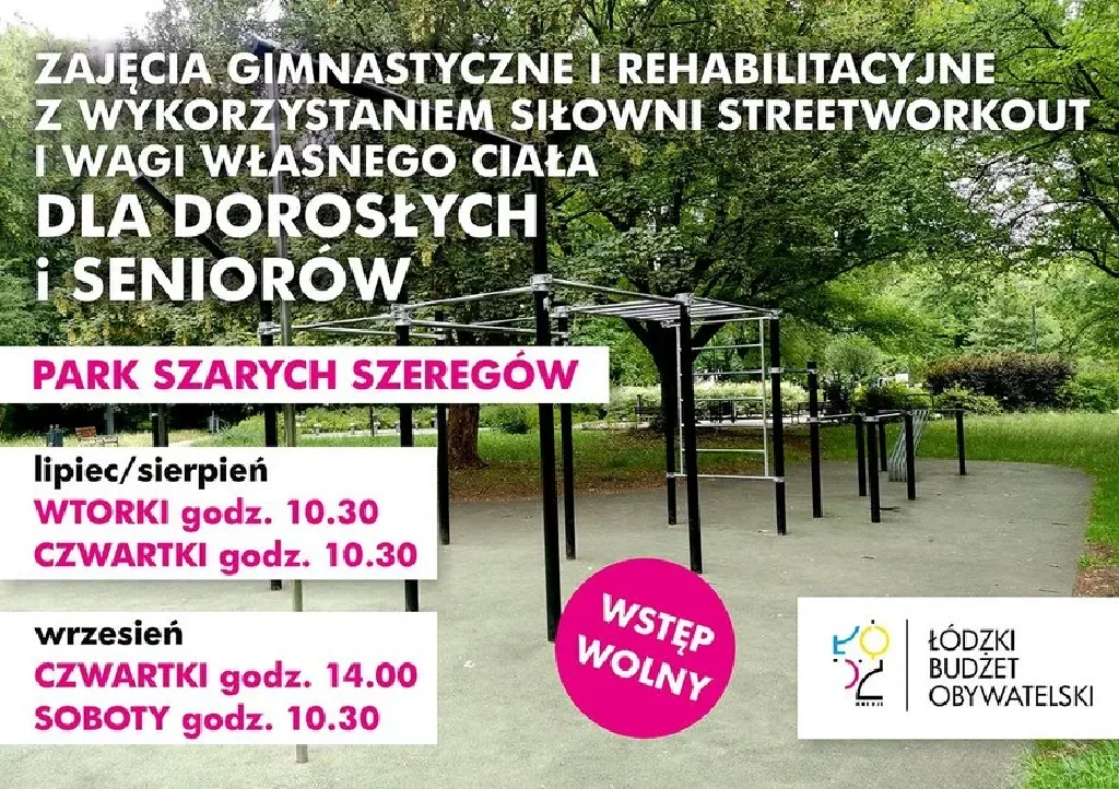 Zajęcia gimnastyczno-rehabilitacyjne w łódzkich parkach