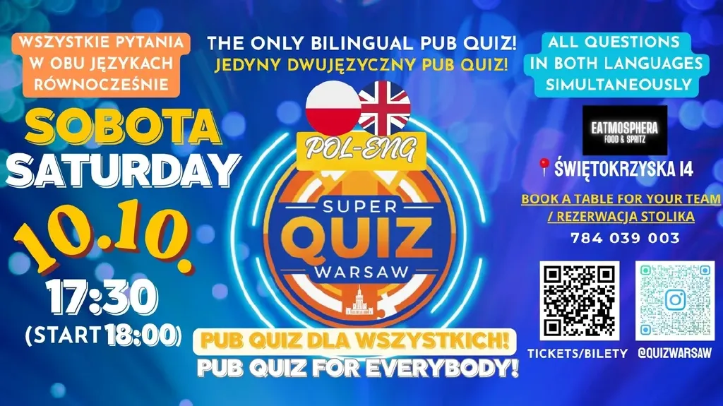 Polsko-angielski quiz pubowy w EATMOSPHERA