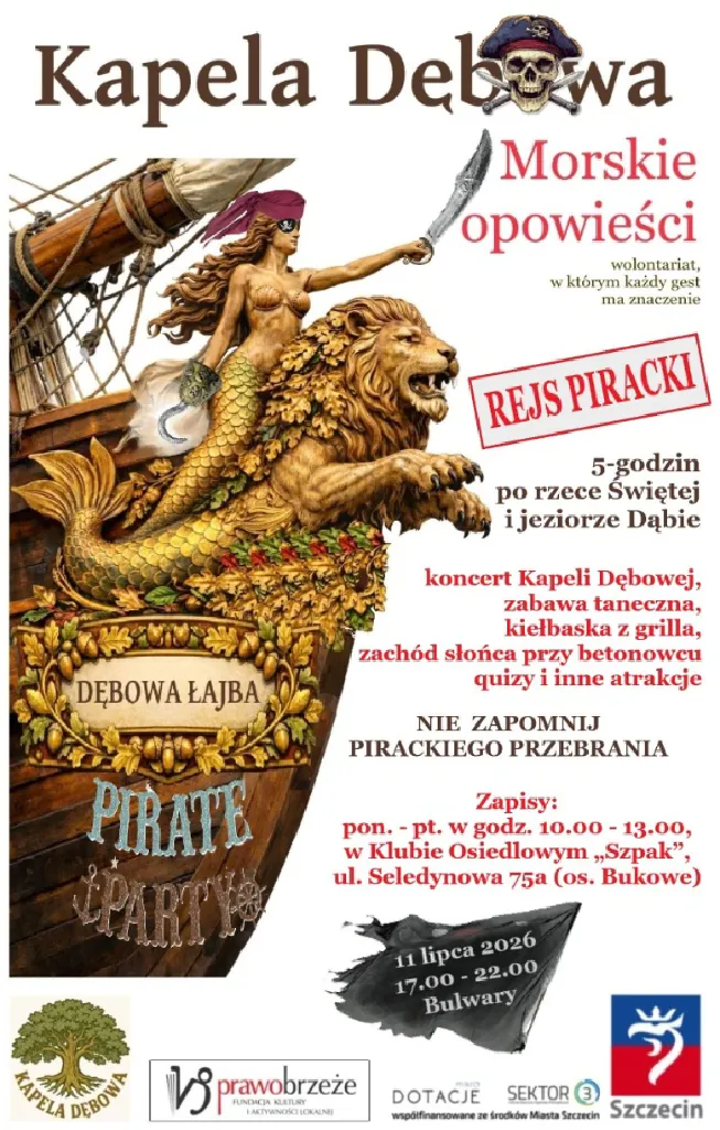 Rejs piracki po Odrze i jeziorze Dąbie