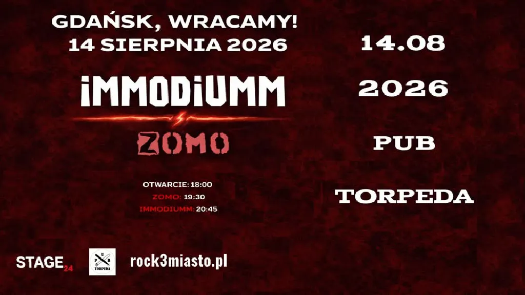 iMMODiUMM x ZOMO x Taryfa – koncert w Pubie Torpeda
