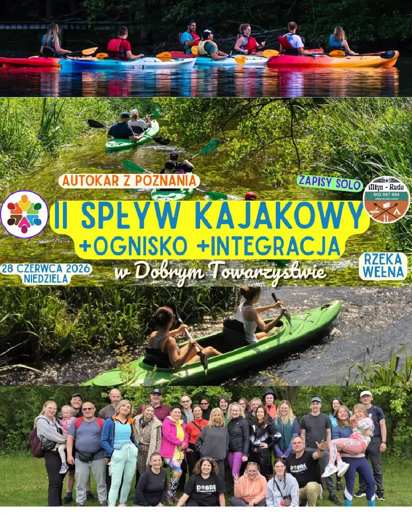 Spływ kajakowy rzeką Wełną z integracją