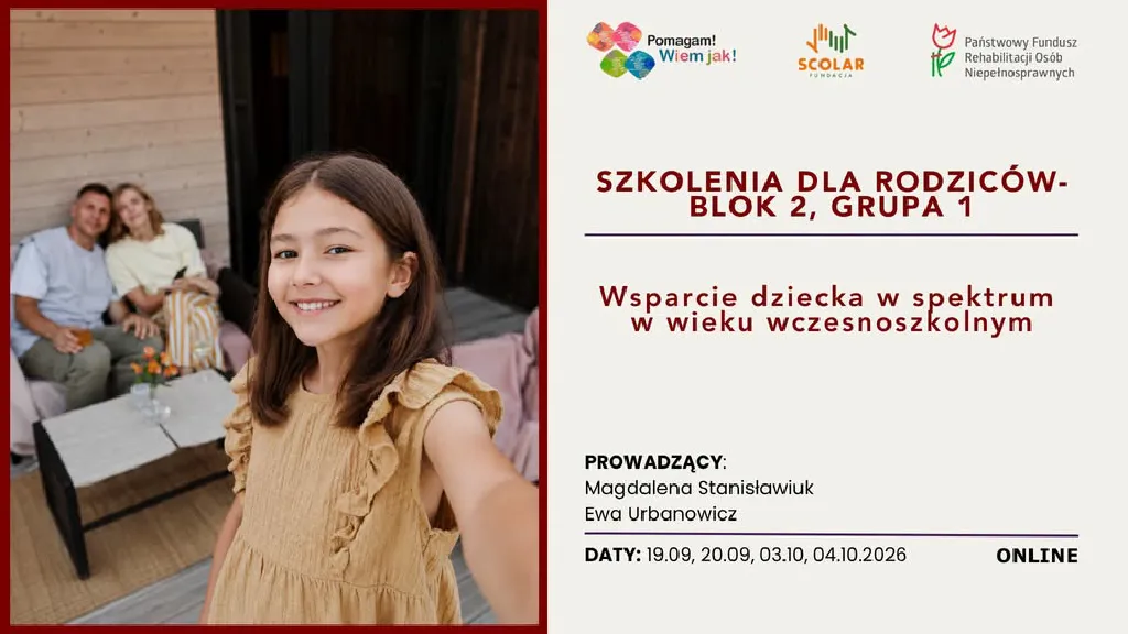 Wsparcie dziecka w spektrum autyzmu – szkolenia dla rodziców