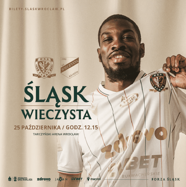 Śląsk Wrocław – Wieczysta Kraków – mecz ligowy