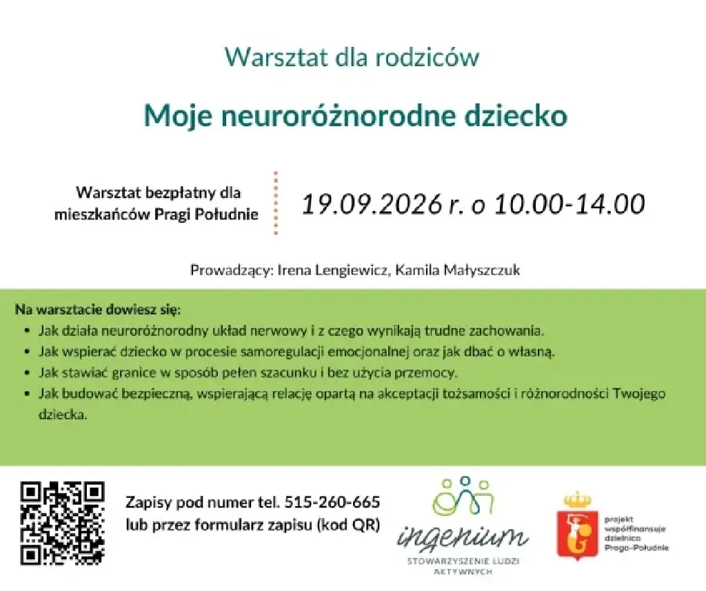 Moje neuroróżnorodne dziecko – warsztat dla rodziców