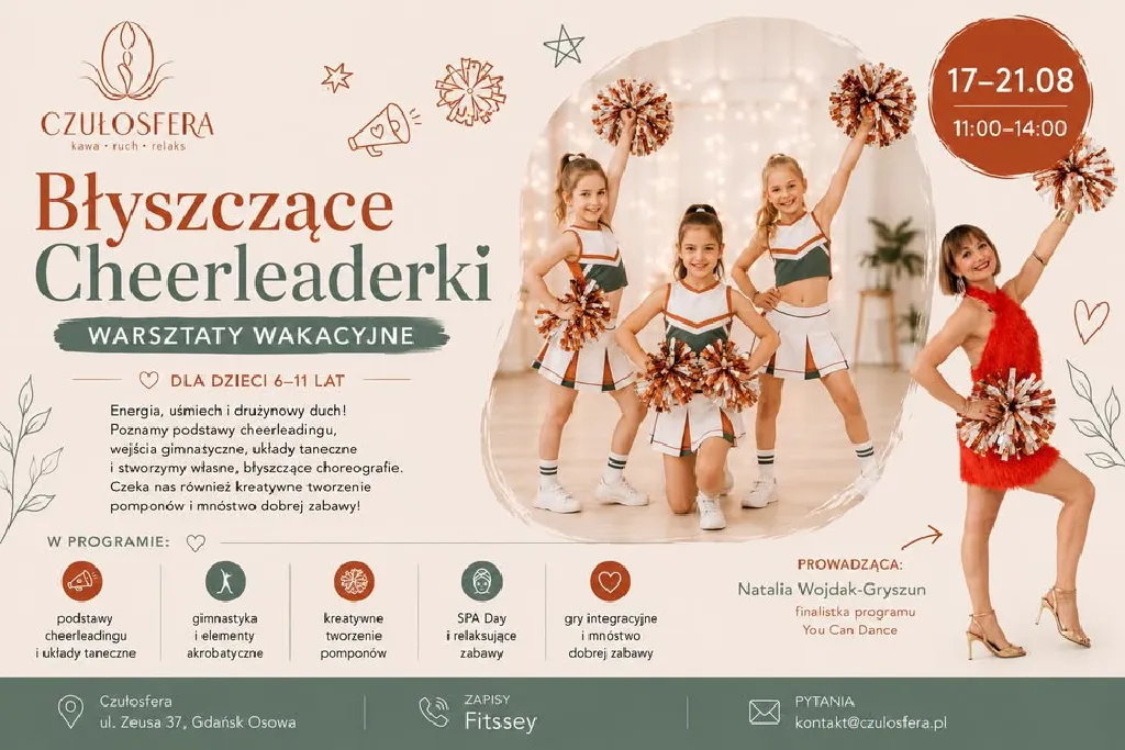 Błyszczące Cheerleaderki – warsztaty wakacyjne
