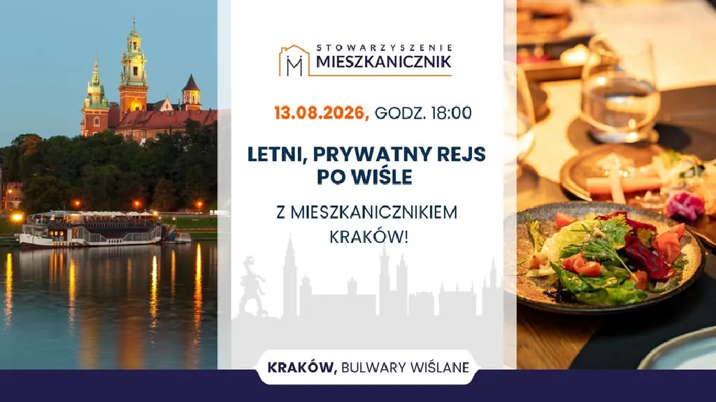 Prywatny rejs po Wiśle z Mieszkanicznikiem Kraków