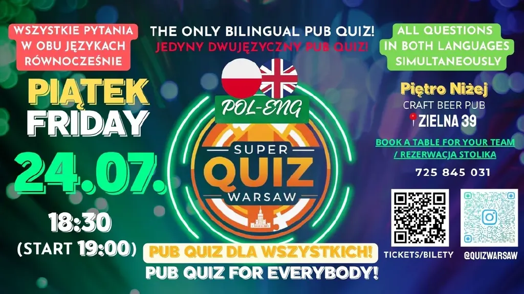 POL-ENG Super Quiz Warsaw – pub quiz