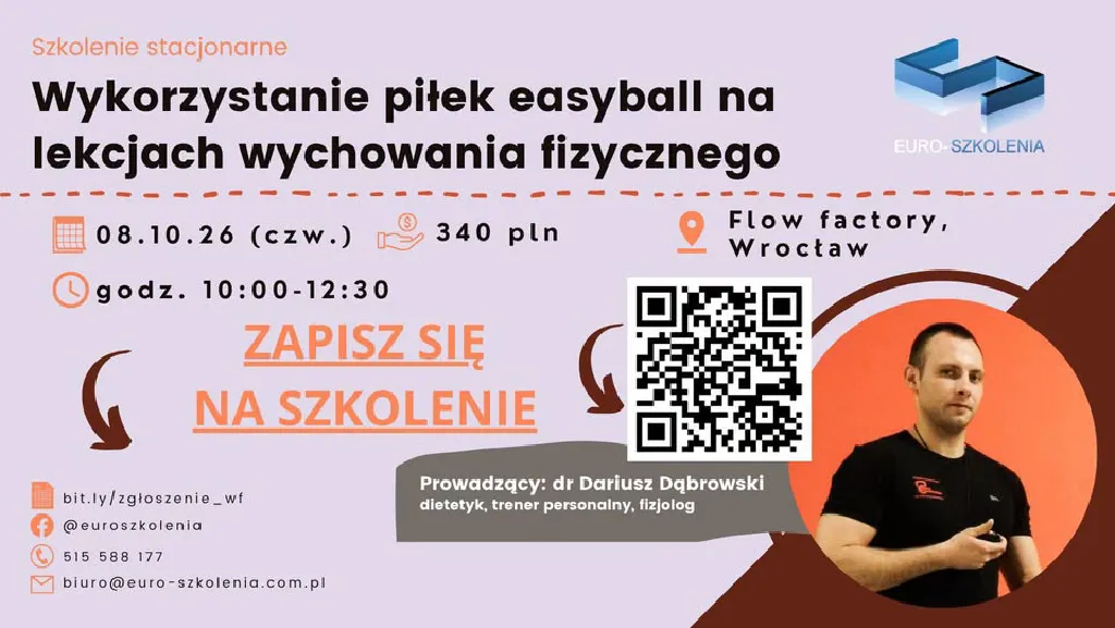 Wykorzystanie piłek easyball na lekcjach wychowania fizycznego – szkolenie
