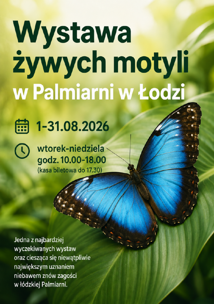 Wystawa żywych motyli w Palmiarni