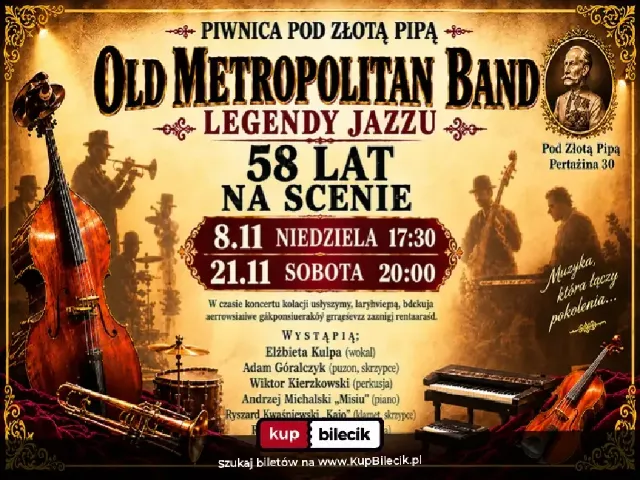 Jubileusz 58-lecia Old Metropolitan Band – koncert i kolacja