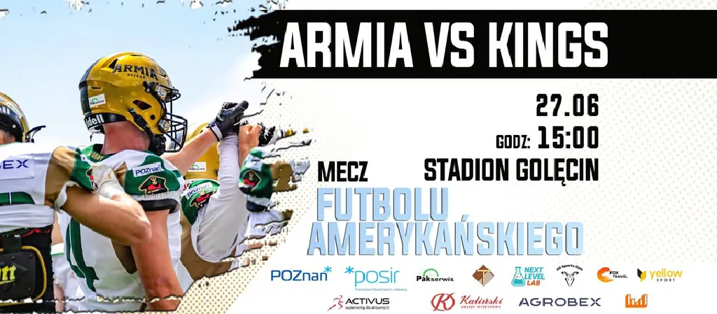 Mecz futbolu amerykańskiego: Armia Poznań vs Kraków Kings