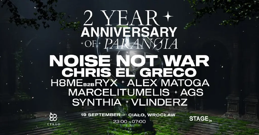 2-lecie Paranøia – NOISE NOT WAR & CHRIS EL GRECO
