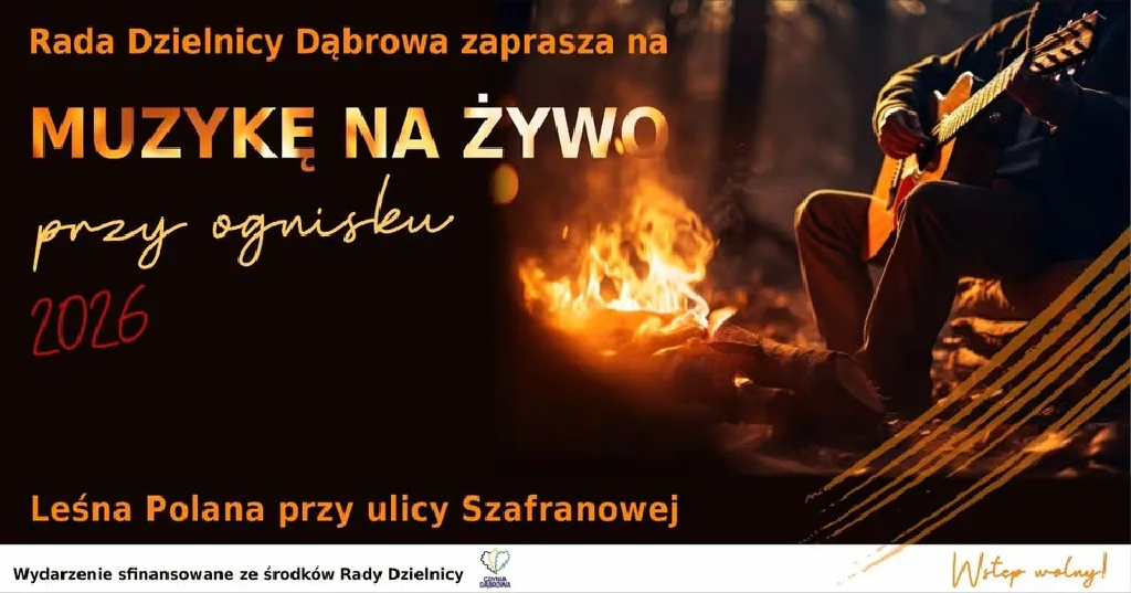 Muzyka na żywo przy ognisku na Dąbrowie