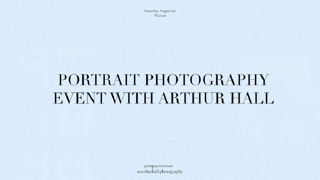 Sesja portretowa z fotografem Arthurem Hallem