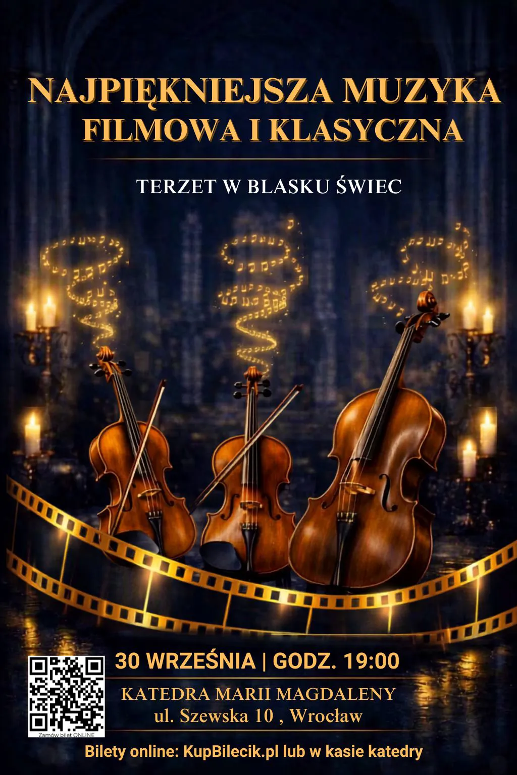 Muzyka filmowa i klasyczna – koncert w blasku świec