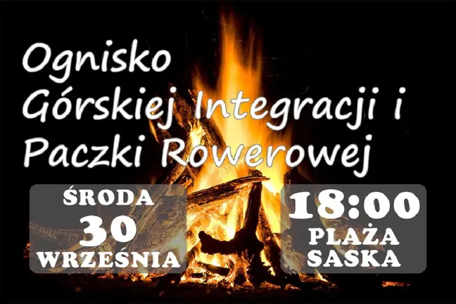 Ognisko Górskiej Integracji i Paczki Rowerowej na plaży Saska Kępa