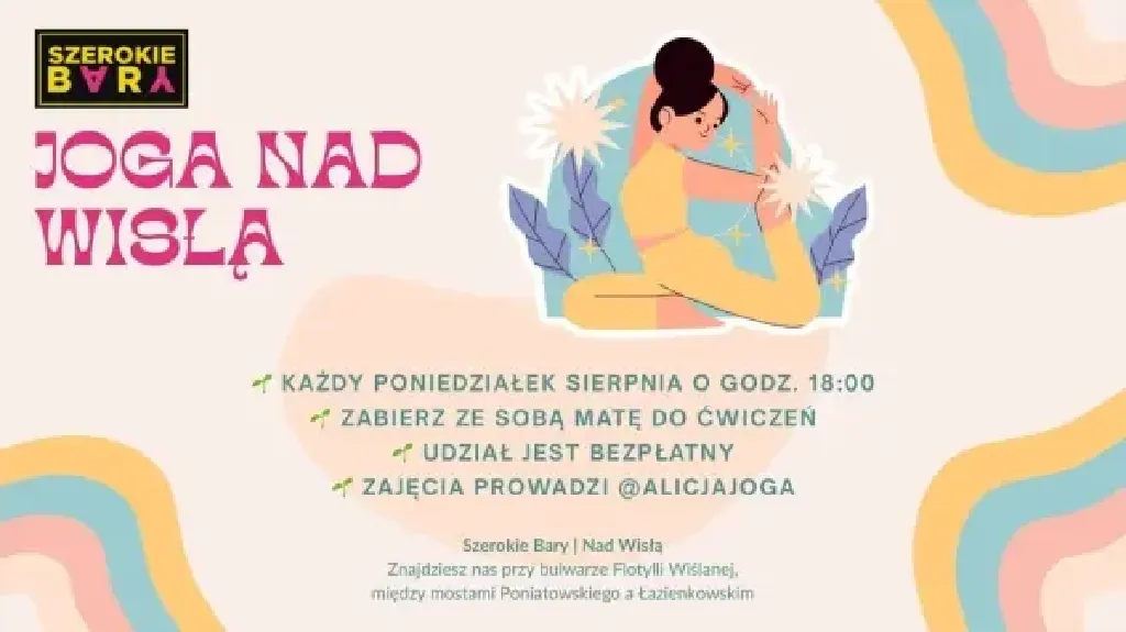 Joga nad Wisłą w Szerokich Barach