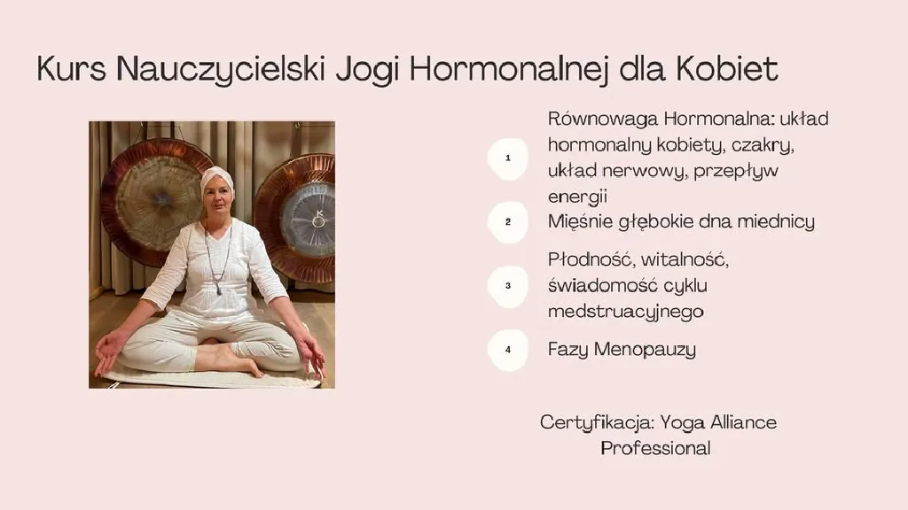 Kurs nauczycielski jogi hormonalnej – szkolenie