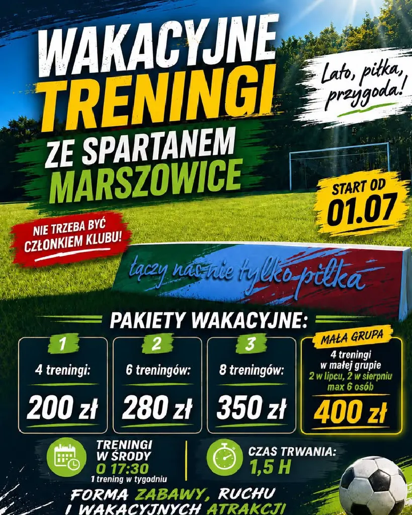 Wakacyjne treningi piłkarskie – zajęcia sportowe