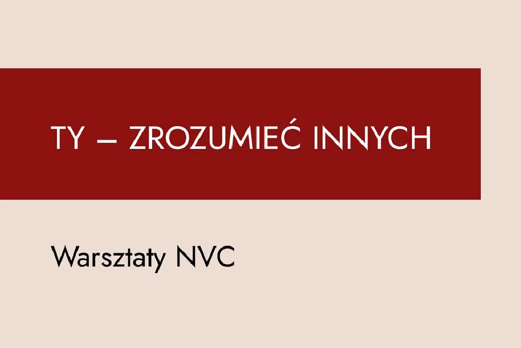 Porozumienie bez Przemocy – II moduł warsztatów