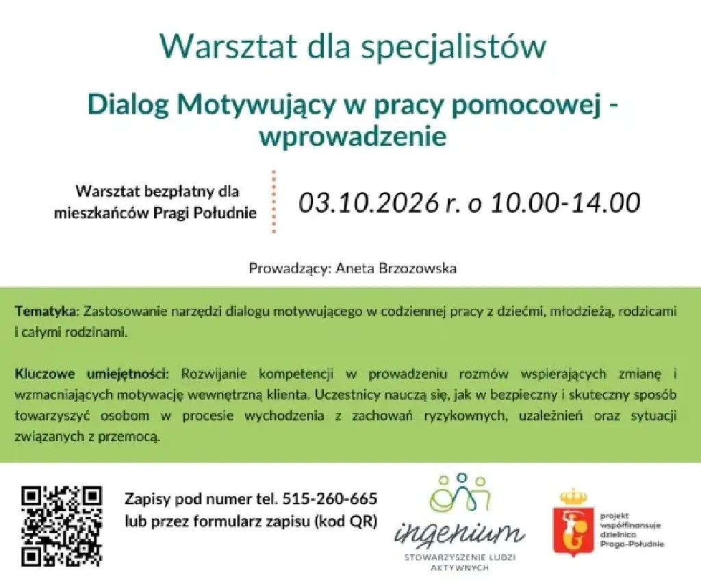 Dialog Motywujący w pracy pomocowej – warsztat