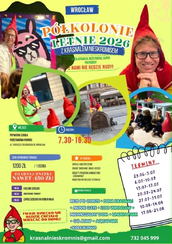Półkolonie letnie z Krasnalem Nieskromnisiem