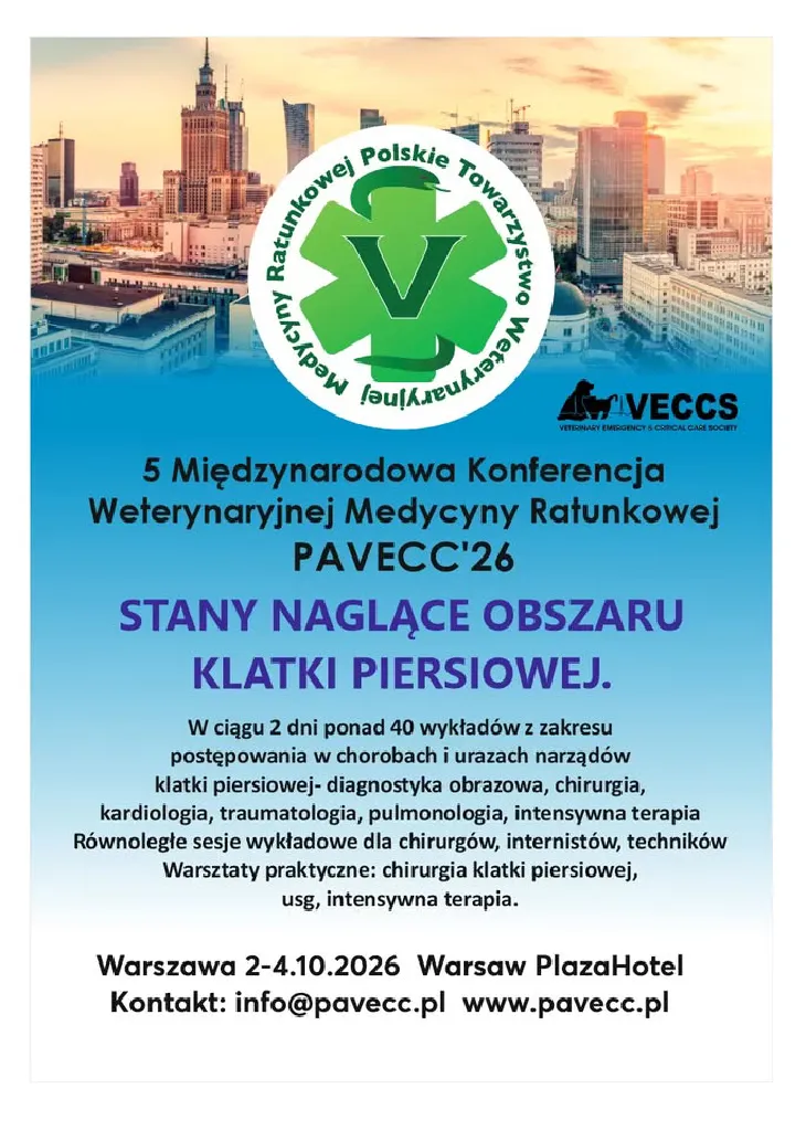 Stany naglące obszaru klatki piersiowej – PAVECC 2026