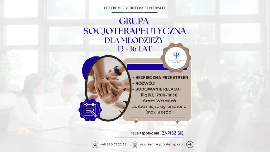 Grupa socjoterapeutyczna dla młodzieży 13–16 lat