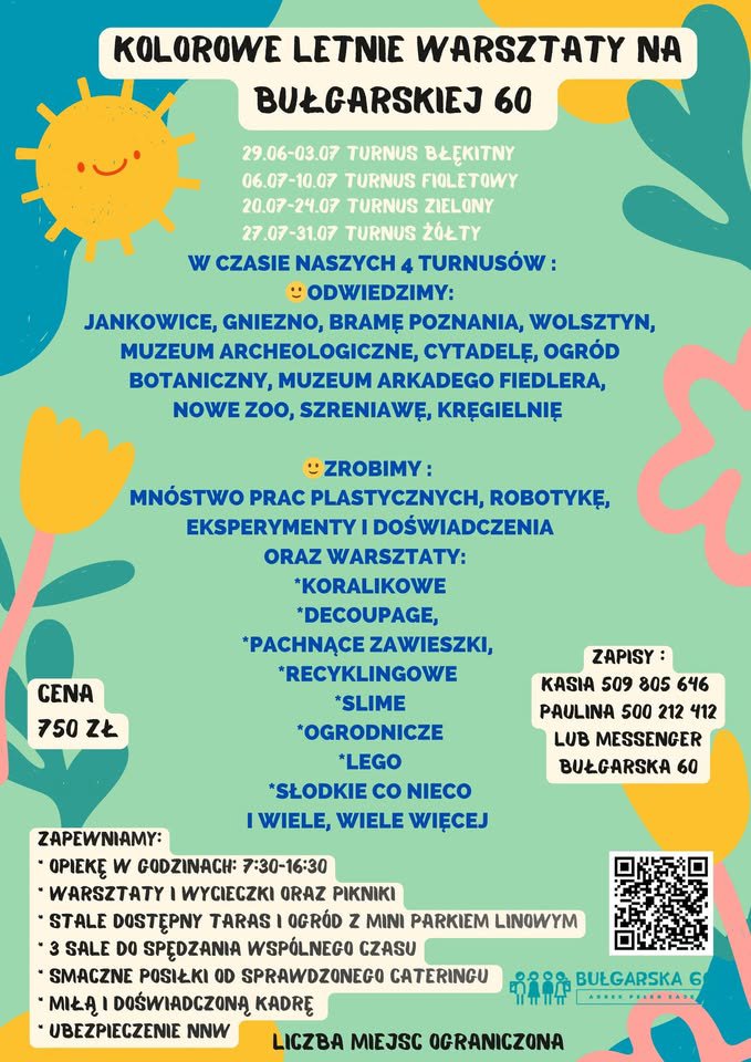 Letnie półkolonie na Bułgarskiej 60