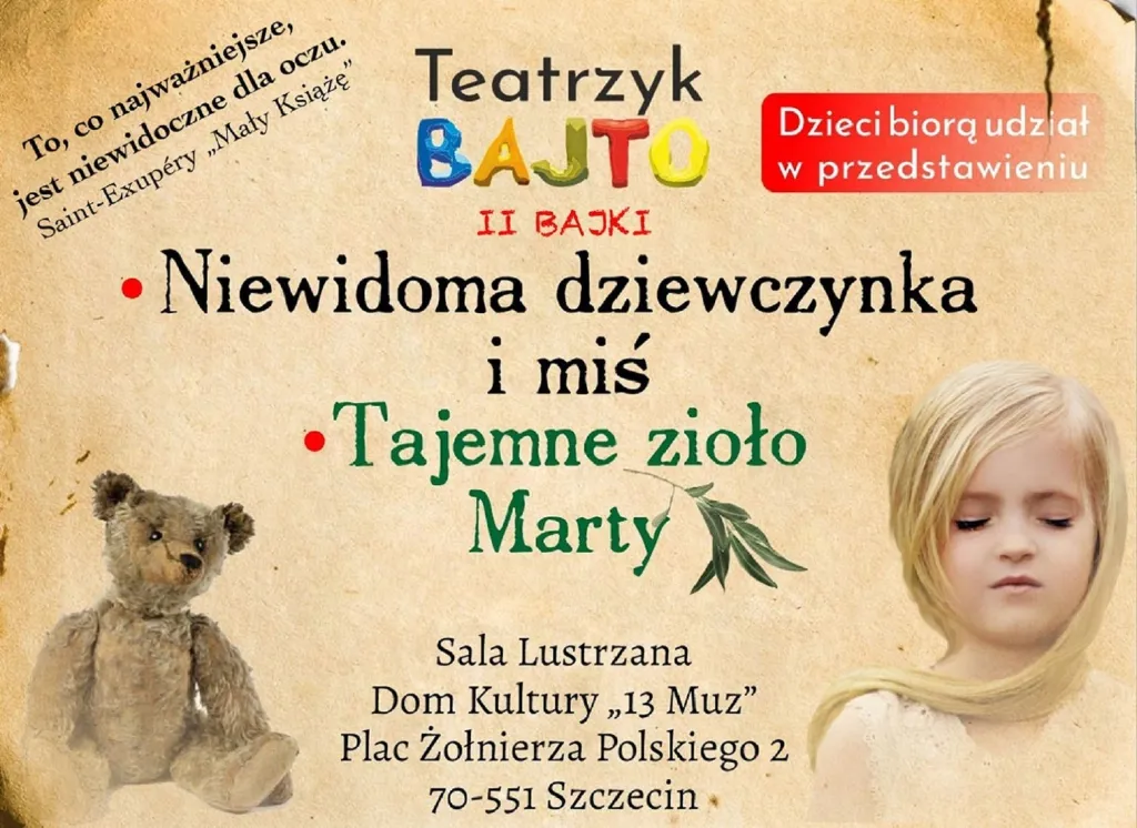 Niewidoma dziewczynka i Miś – spektakl dla dzieci