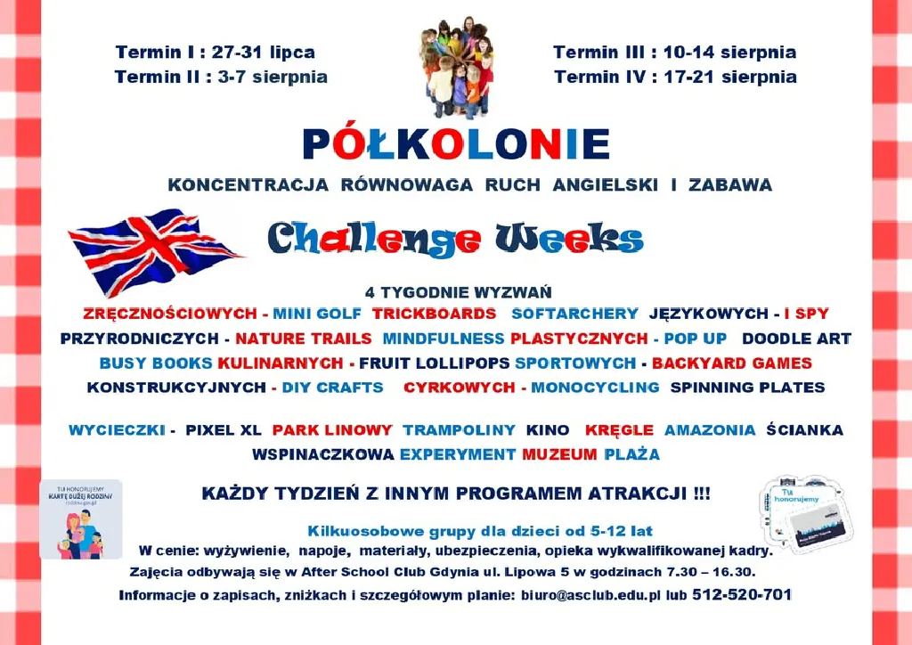 Półkolonie Challenge Weeks w After School Club