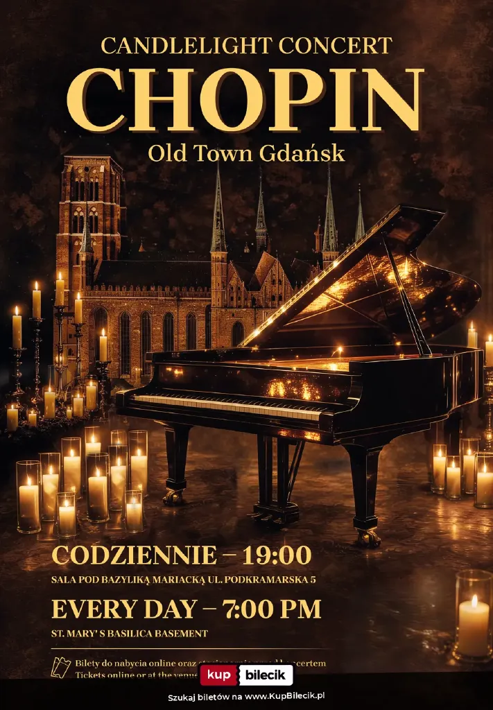 Chopin przy świecach w piwnicy Bazyliki Mariackiej