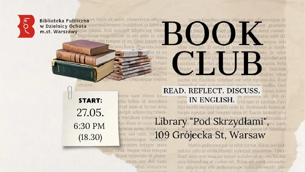 Book Club – spotkania literackie w języku angielskim