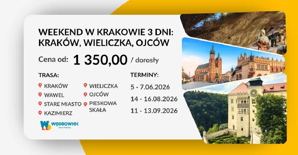 Weekend w Krakowie, Wieliczce i Ojcowie – wycieczka 3-dniowa