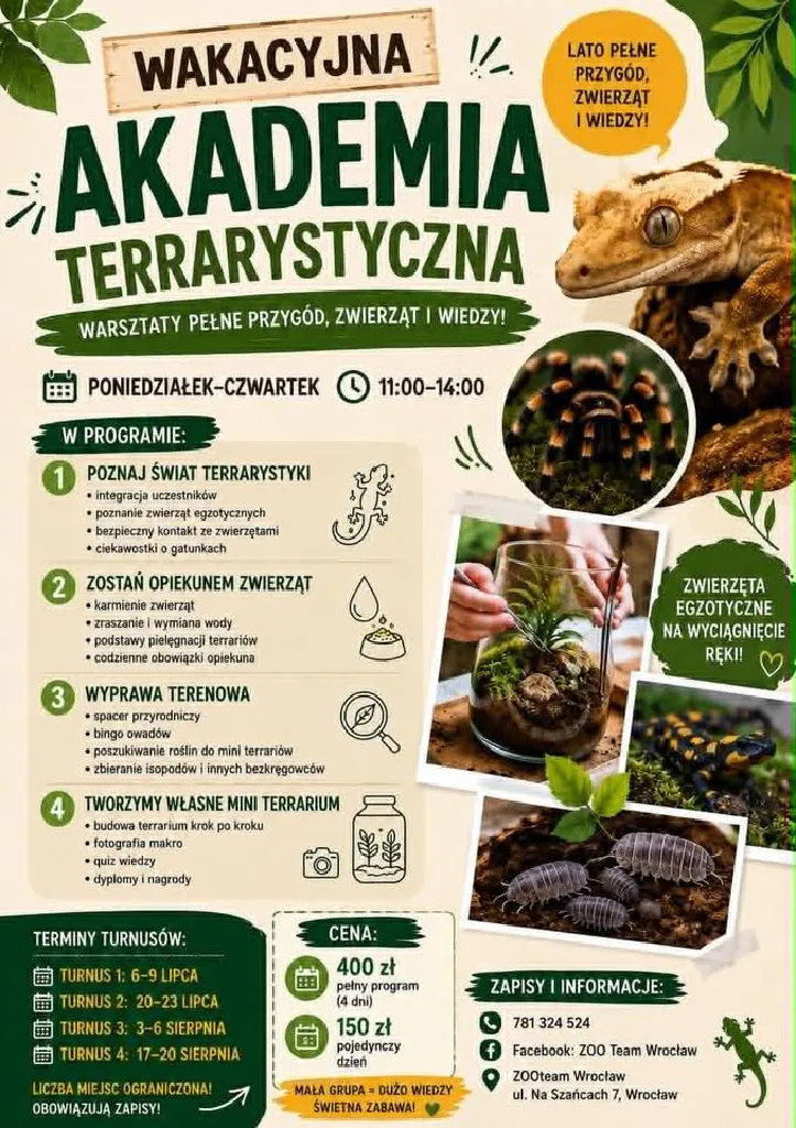 Wakacyjna Akademia Terrarystyczna – warsztaty dla dzieci