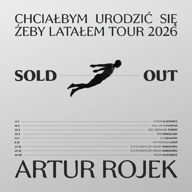 Artur Rojek – koncert w ramach trasy „Chciałbym urodzić się żeby latałem Tour 2026”