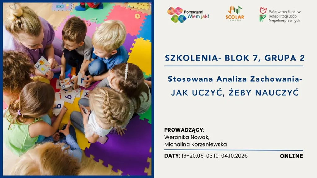 Stosowana Analiza Zachowania – szkolenia dla specjalistów