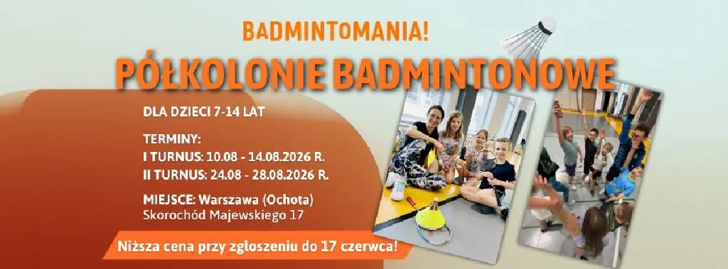 Półkolonie badmintonowe dla dzieci