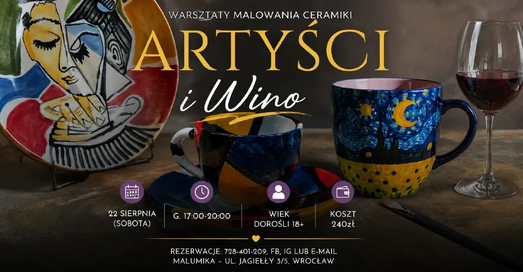 Artyści i Wino – warsztaty malowania ceramiki