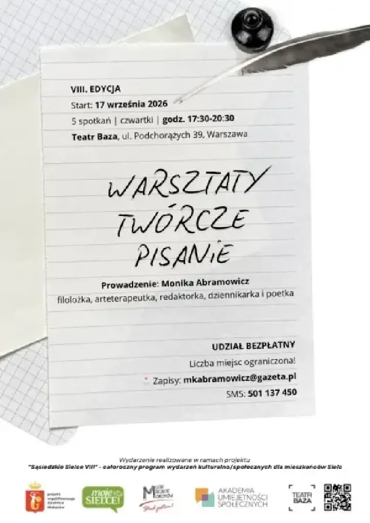 Warsztaty twórczego pisania – 8. edycja
