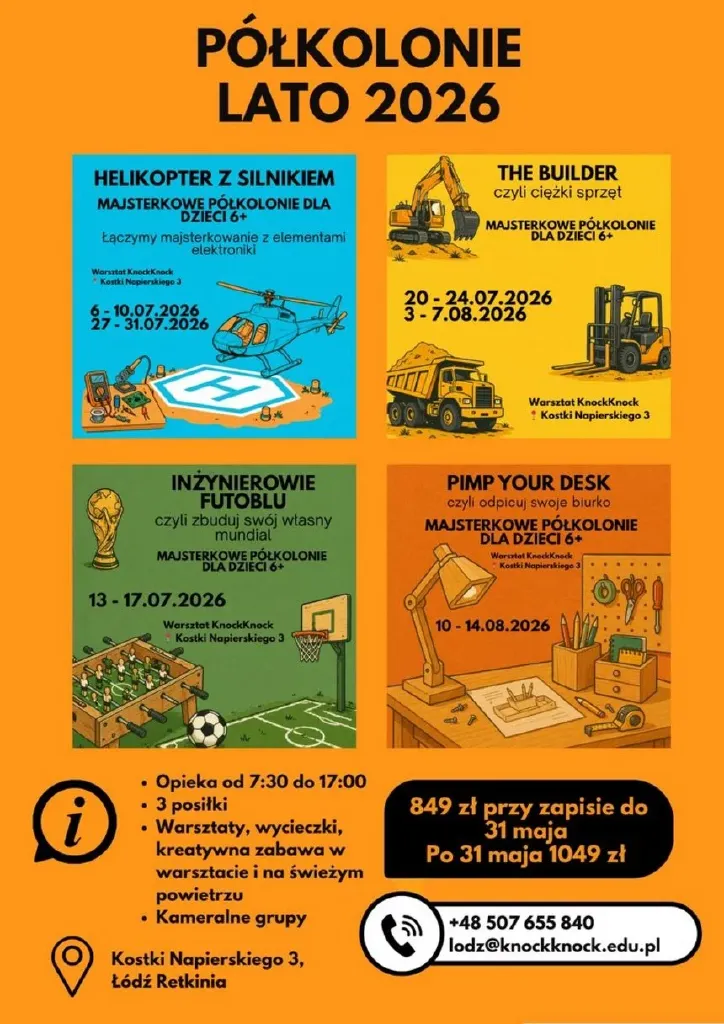 Majsterkowe półkolonie dla dzieci – warsztat KnockKnock