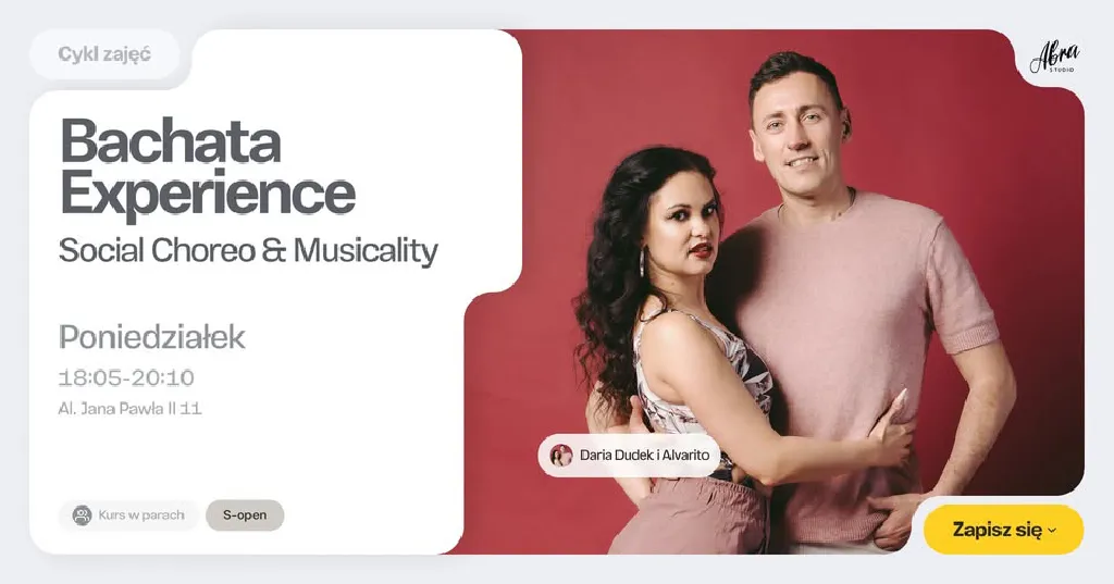 Bachata Experience – kurs tańca z Darią i Alvarito