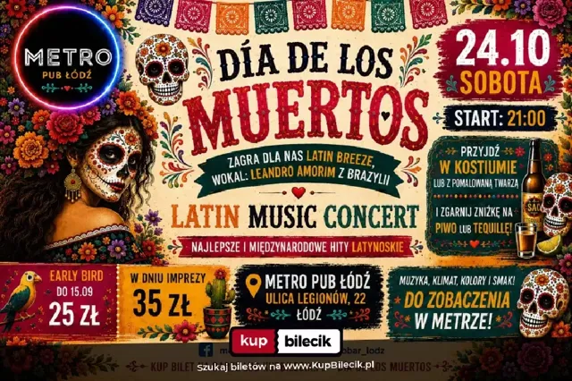 Día de los Muertos – Latin Breeze na żywo w Metro Pub Łódź