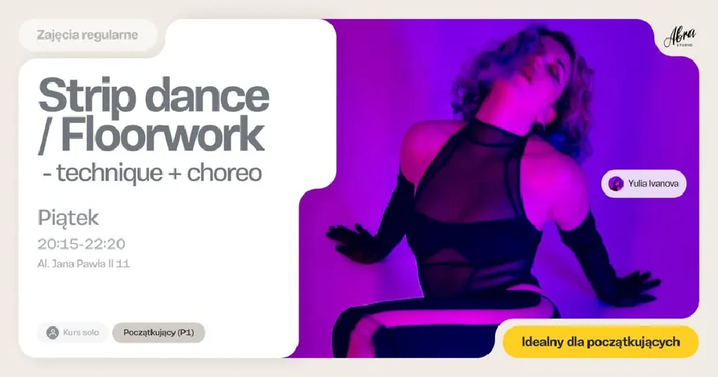 Strip dance i Floorwork – warsztaty dla początkujących