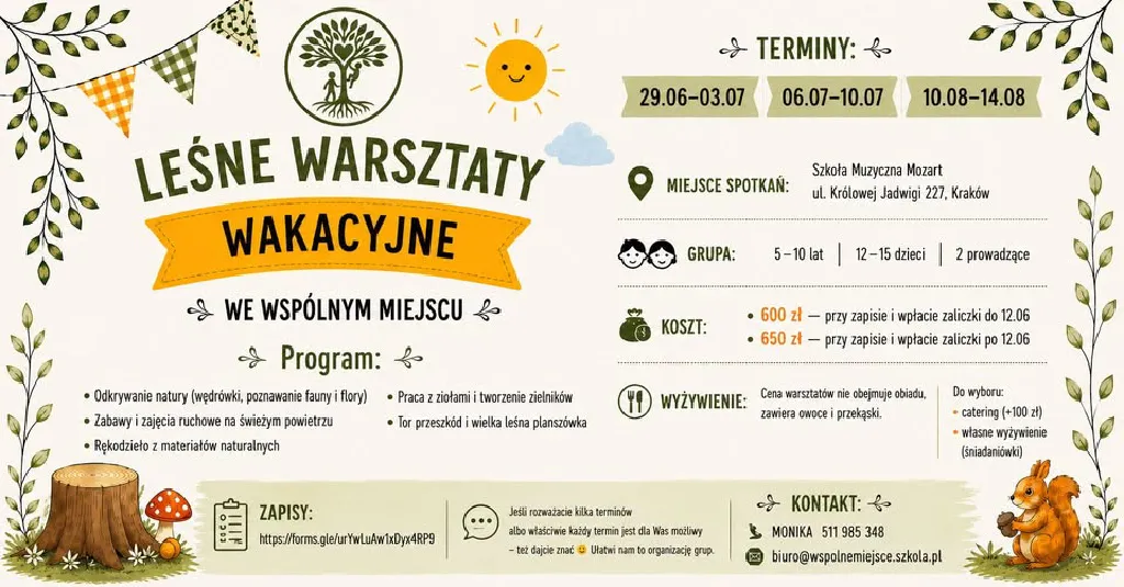Leśne Warsztaty Wakacyjne we Wspólnym Miejscu