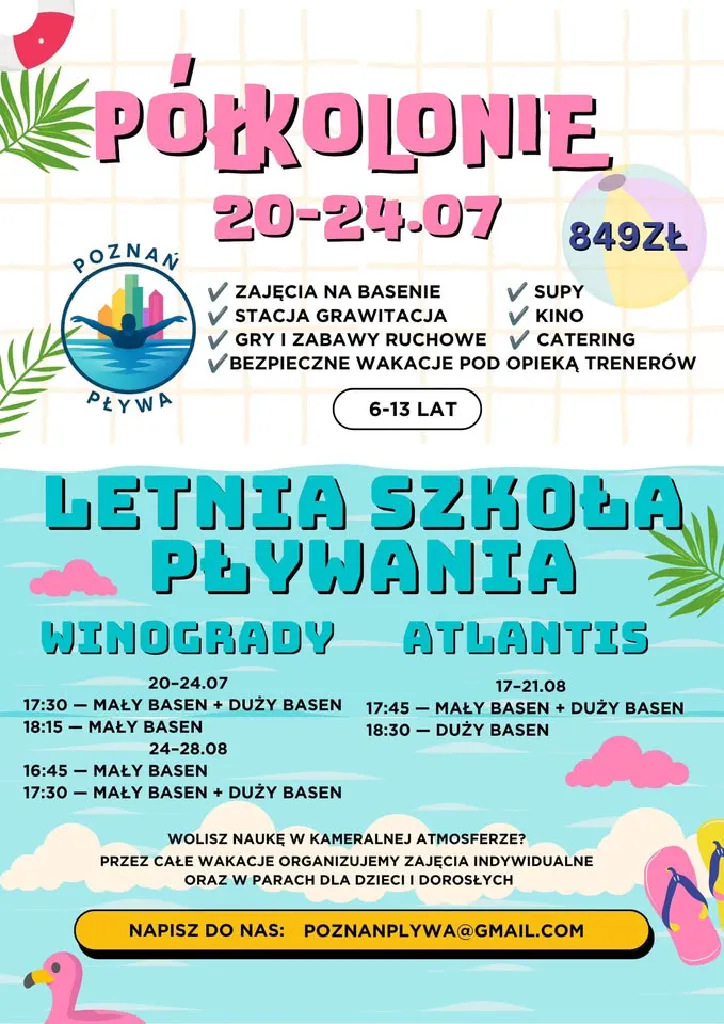 Letnia Szkoła Pływania – Pływalnia Atlantis