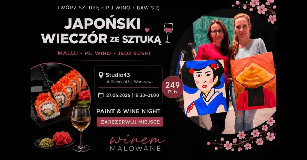 Japoński wieczór ze sztuką – malowanie i sushi