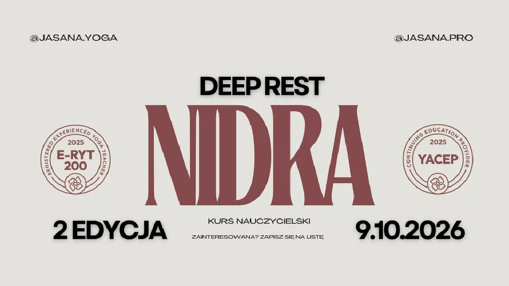 DEEP REST NIDRA – kurs nauczycielski jogi