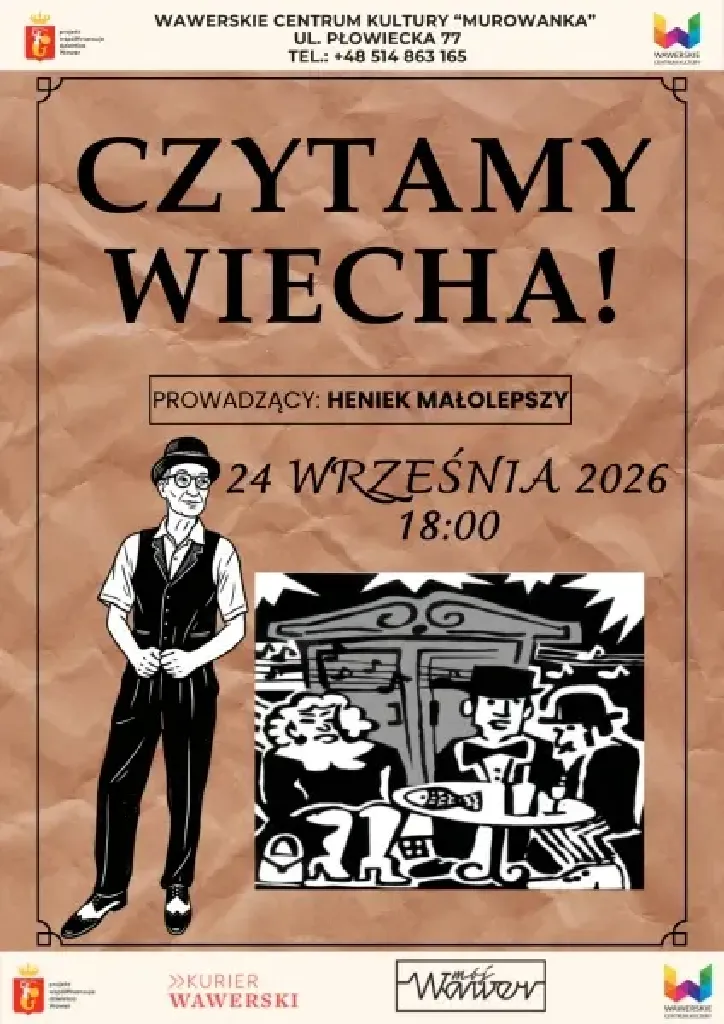 Czytamy Wiecha – wieczorek czytelniczy w WCK Murowanka