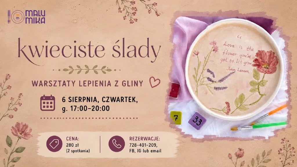 Warsztaty z gliną – Kwieciste ślady